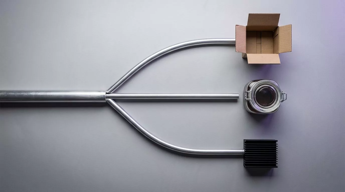 Pearcleaner alternatives shown as one rod branching to a box, a jar and a heat sink, three removal routes