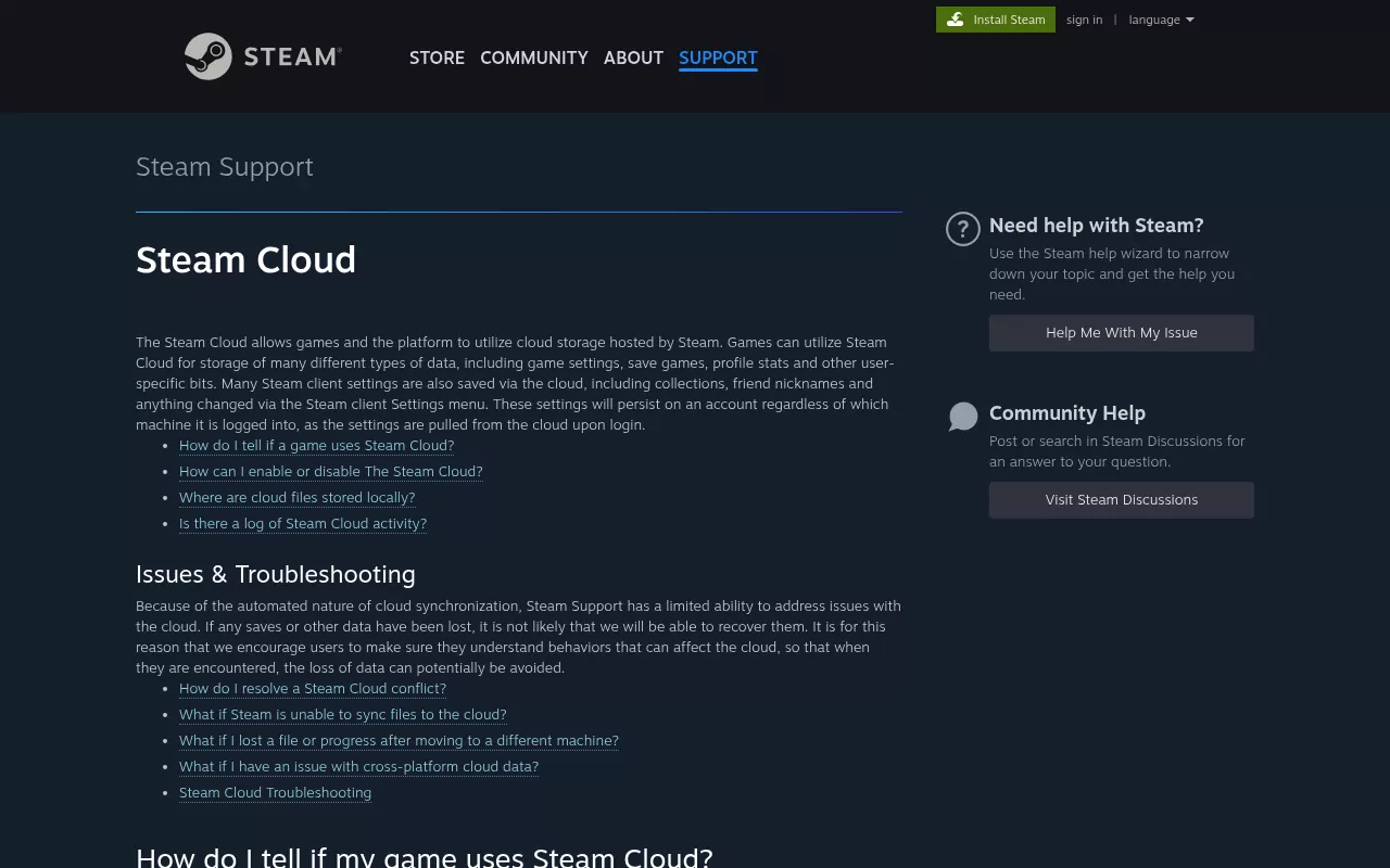 Valve Steam Cloud support page on where cloud saves are stored, worth reading before you remove Steam from Mac