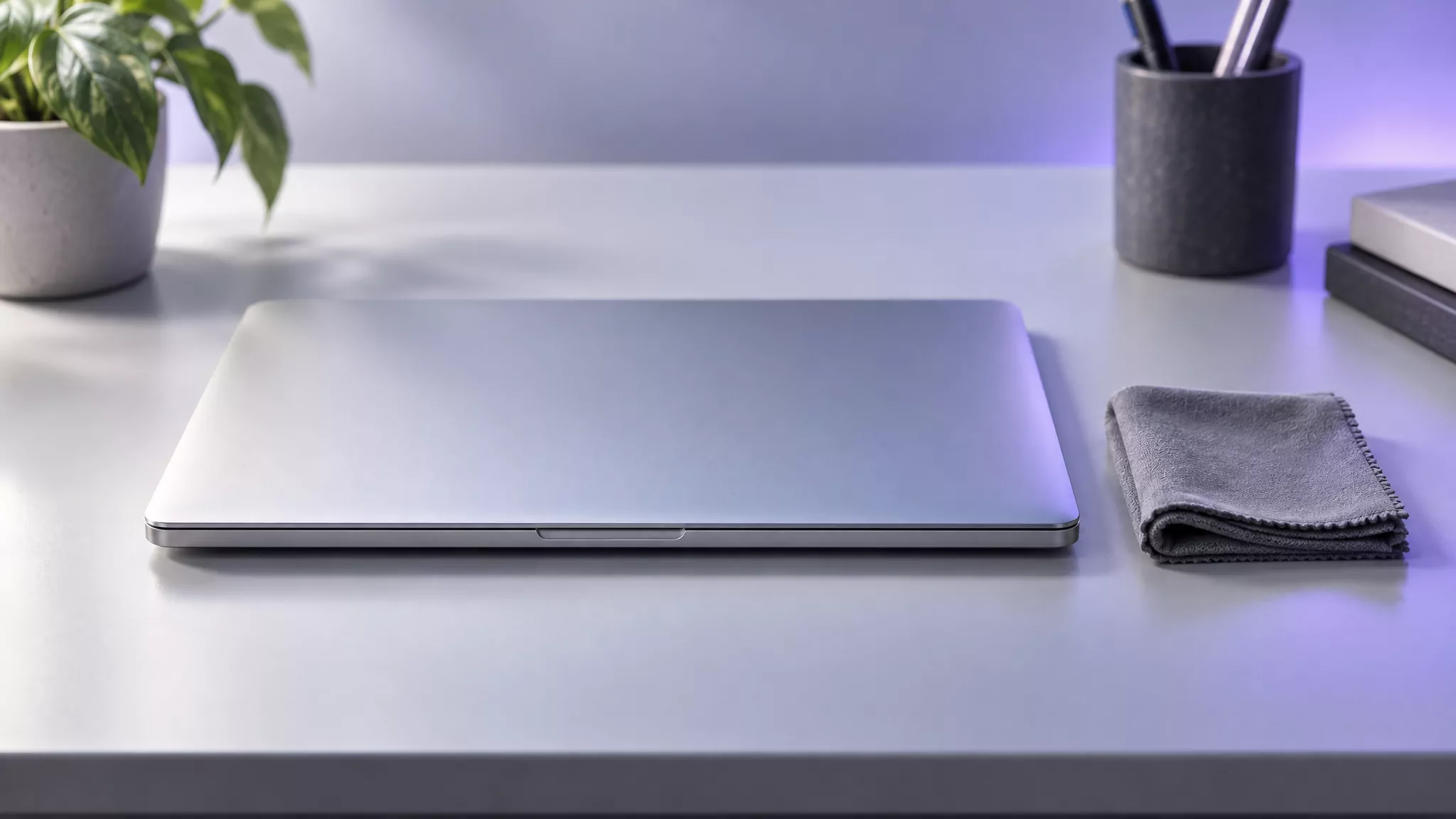 Closed silver laptop beside a folded cloth, standing for the final check that nothing from Chrome still runs