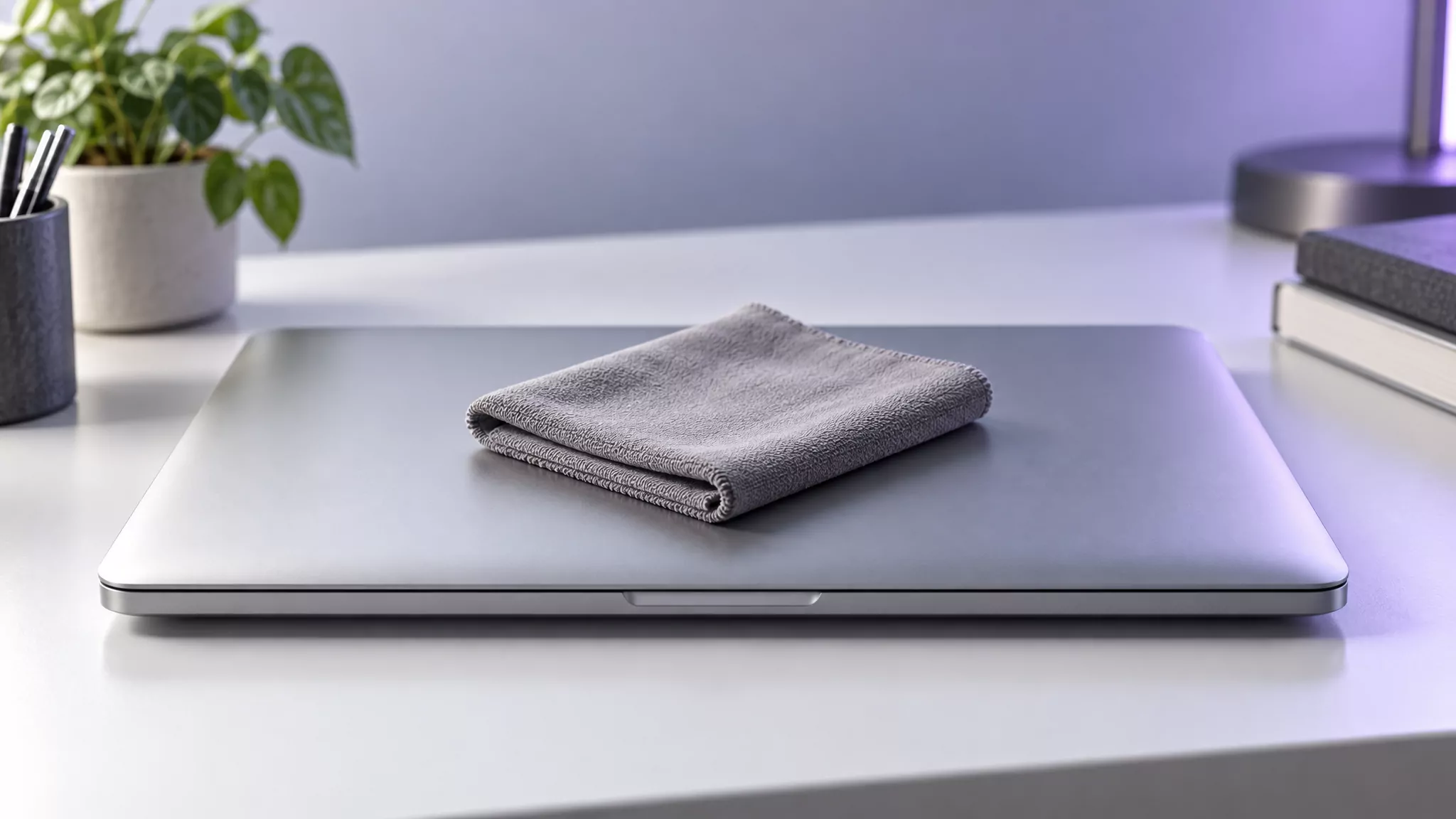 Closed laptop with a folded cloth on top, a final check after you uninstall Google Drive from Mac