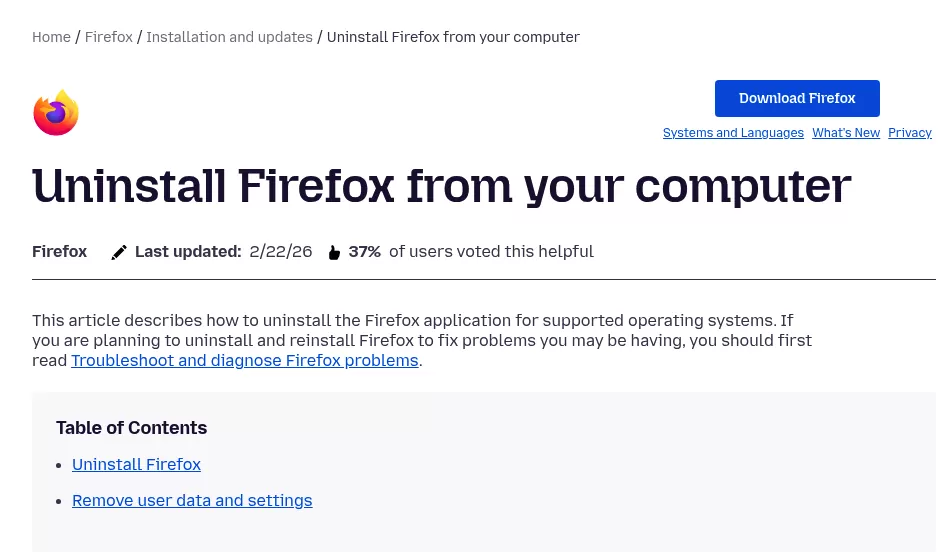 Mozilla support article Uninstall Firefox from your computer, the official way to remove Firefox from Mac